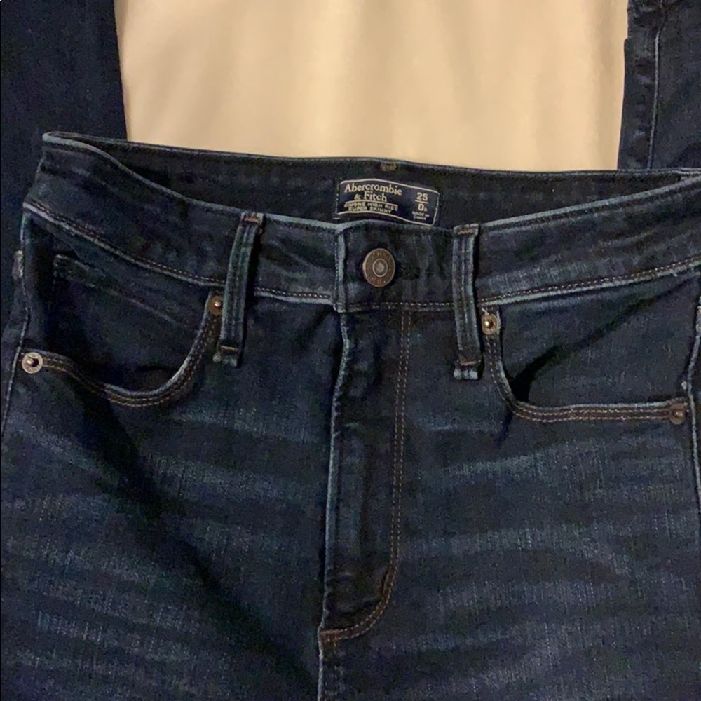 Dark wash high rise super skinny jeans
